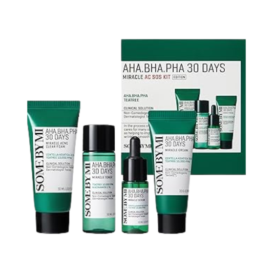 AHA-BHA-PHA 30 DAYS MIRACLE STARTER KIT [Cleansing Bar 30g, Toner 30ml, Serum 10ml, Cream 20g]